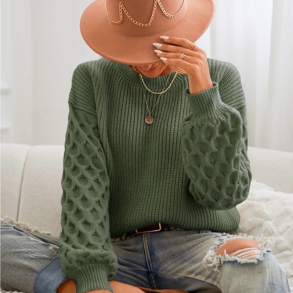 Cupshe Sweaters - Cupshe Olive Knit Sweater